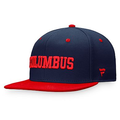 Men's Fanatics Branded Navy/Red Columbus Blue Jackets Heritage City Two-Tone Snapback Hat