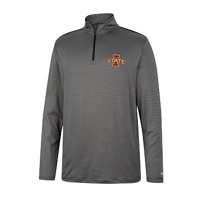 Men's Colosseum Charcoal Iowa State Cyclones Logo Quarter-Zip Windshirt