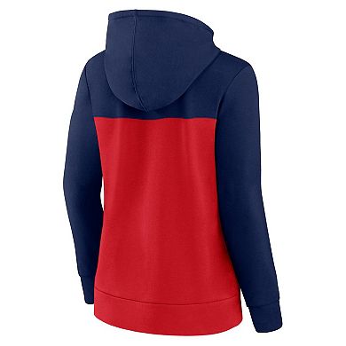 Women's Fanatics Branded Navy/Red New England Patriots Take The Field Color Block Full-Zip Hoodie