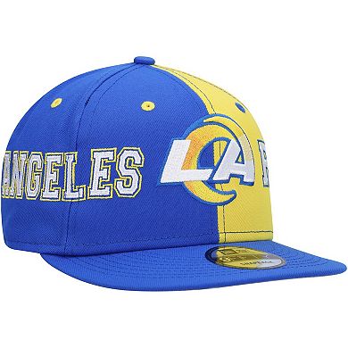 Men's New Era Royal/Gold Los Angeles Rams Team Split 9FIFTY Snapback Hat