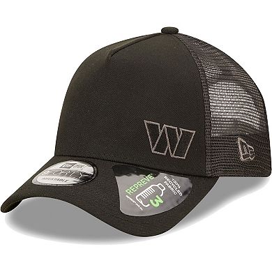 Men's New Era  Black Washington Commanders Repreve A-Frame Trucker 9FORTY Snapback Hat