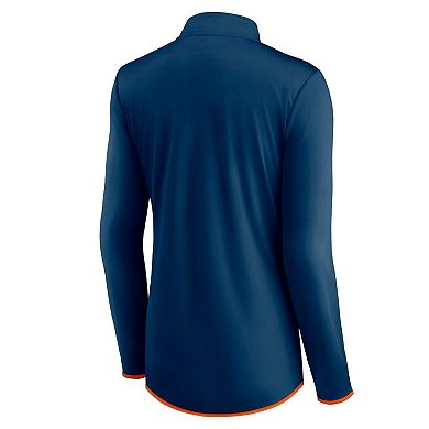 Women's Fanatics Branded Navy Chicago Bears Worth the Drive Quarter-Zip Top