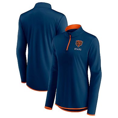 Women's Fanatics Branded Navy Chicago Bears Worth the Drive Quarter-Zip Top