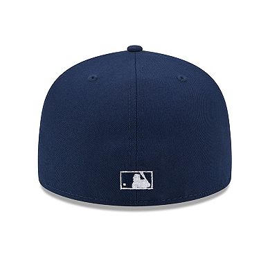 Men's New Era Navy Pittsburgh Pirates Cooperstown Collection Oceanside Green Undervisor 59FIFTY Fitted Hat