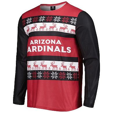 Men's FOCO Cardinal Arizona Cardinals Team Logo Ugly Pajama Set