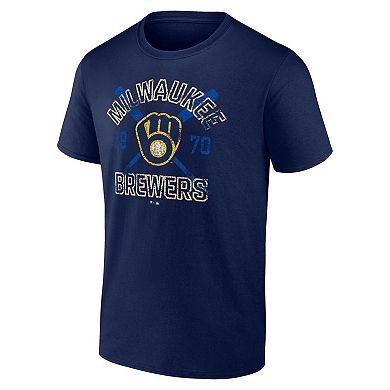 Men's Fanatics Branded Navy Milwaukee Brewers Second Wind T-Shirt