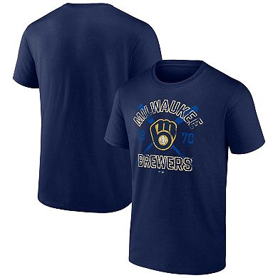 Men's Fanatics Branded Navy Milwaukee Brewers Second Wind T-Shirt