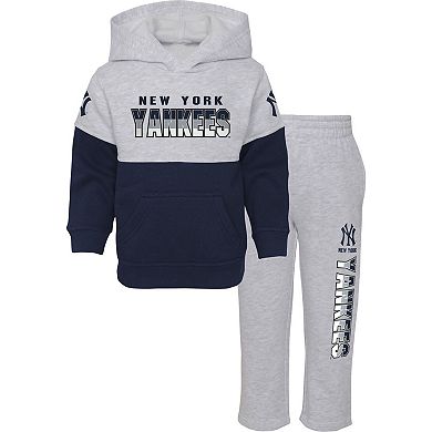 Infant Navy/Heather Gray New York Yankees Playmaker Pullover Hoodie & Pants Set