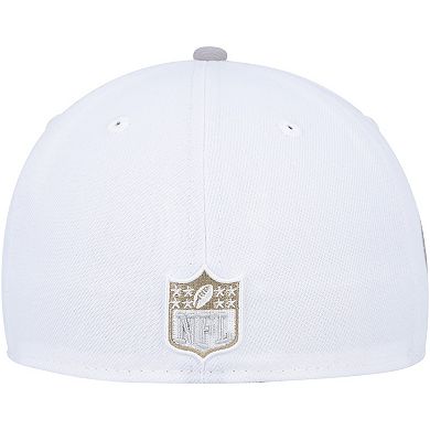 Men's New Era White/Gray Cleveland Browns 75th Anniversary Gold Undervisor 59FIFTY Fitted Hat