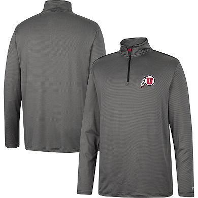 Men's Colosseum Charcoal Utah Utes Logo Quarter-Zip Windshirt