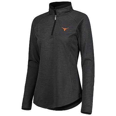 Women's Champion Heathered Black Texas Longhorns Core Raglan Quarter-Zip Jacket