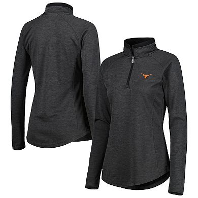 Women's Champion Heathered Black Texas Longhorns Core Raglan Quarter-Zip Jacket