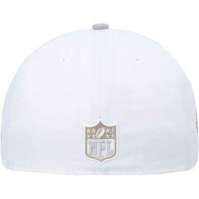 Men's New Era White/Gray Las Vegas Raiders 50th Anniversary Gold Undervisor 59FIFTY Fitted Hat