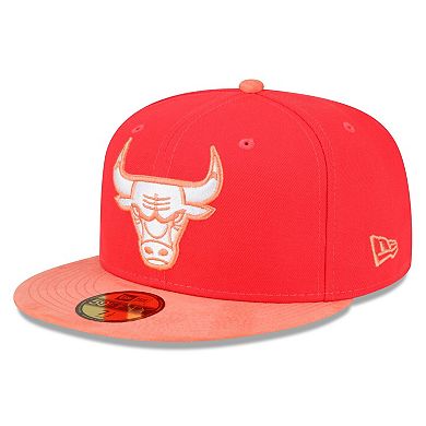 Men's New Era Red/Peach Chicago Bulls Tonal 59FIFTY Fitted Hat