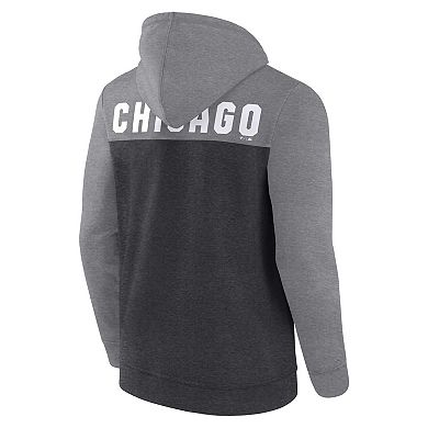 Men's Fanatics Branded Heathered Charcoal/Heathered Gray Chicago White Sox Blown Away Full-Zip Hoodie