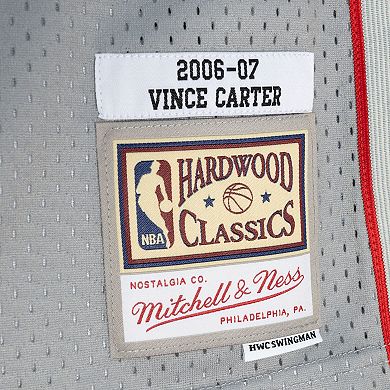 Men's Mitchell & Ness Vince Carter Navy/Gray New Jersey Nets Hardwood Classics 2006-07 Split Swingman Jersey