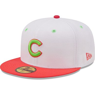 Men's New Era White/Coral Chicago Cubs 1990 MLB All-Star Game Strawberry Lolli 59FIFTY Fitted Hat