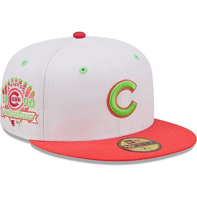 Men's New Era White/Coral Chicago Cubs 1990 MLB All-Star Game Strawberry Lolli 59FIFTY Fitted Hat