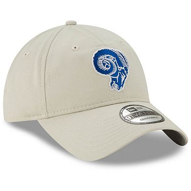 Men's New Era Khaki Los Angeles Rams Skull Playmaker 9TWENTY Adjustable Hat