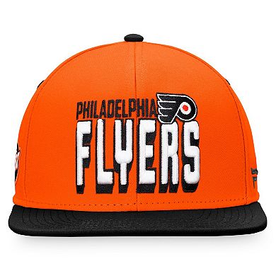 Men's Fanatics Branded Orange/Black Philadelphia Flyers Heritage Retro Two-Tone Snapback Hat