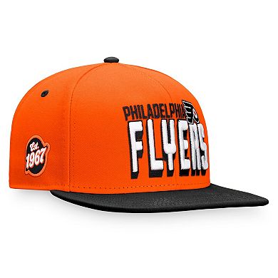 Men's Fanatics Branded Orange/Black Philadelphia Flyers Heritage Retro Two-Tone Snapback Hat