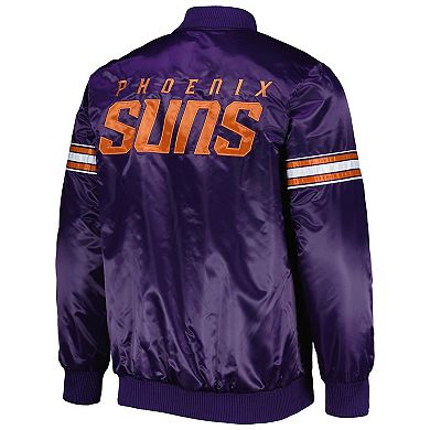 Men's Starter Purple Phoenix Suns Pick & Roll Satin Full-Snap Varsity Jacket