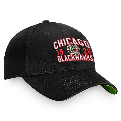 Men's Fanatics Branded Black Chicago Blackhawks True Classic Retro Adjustable Hat