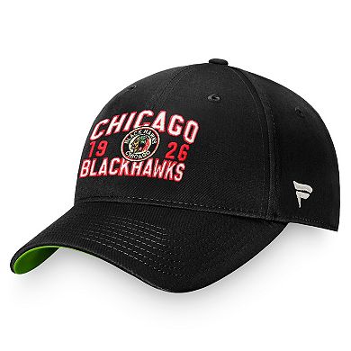 Men's Fanatics Branded Black Chicago Blackhawks True Classic Retro Adjustable Hat