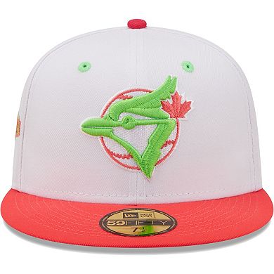 Men's New Era White/Coral Toronto Blue Jays 1992 World Series Strawberry Lolli 59FIFTY Fitted Hat