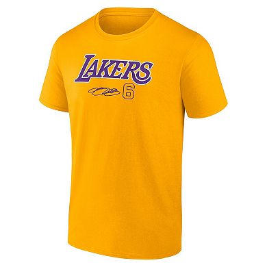 Men's Fanatics Branded LeBron James Gold Los Angeles Lakers Name & Number T-Shirt