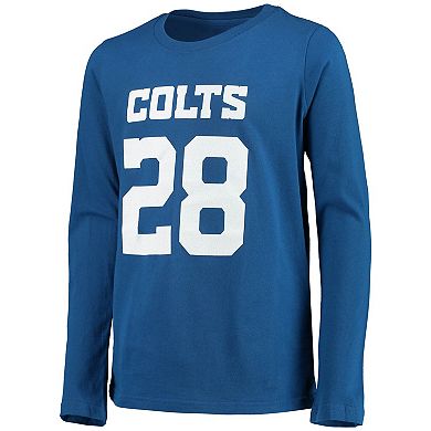 Youth Jonathan Taylor Royal Indianapolis Colts Mainliner Player Name & Number Long Sleeve T-Shirt