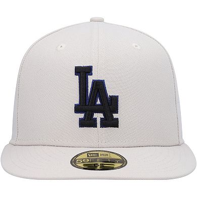 Men's New Era Khaki Los Angeles Dodgers Stone Dim Undervisor 59FIFTY Fitted Hat