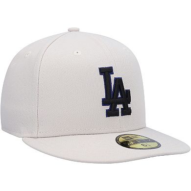 Men's New Era Khaki Los Angeles Dodgers Stone Dim Undervisor 59FIFTY Fitted Hat