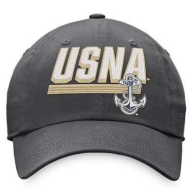 Men's Top of the World Charcoal Navy Midshipmen Slice Adjustable Hat