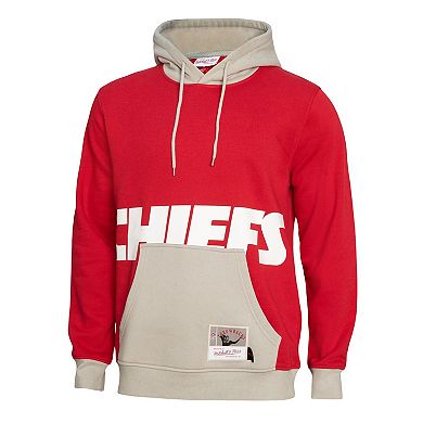 Men's Mitchell & Ness Red Kansas City Chiefs Big Face 5.0 Pullover Hoodie