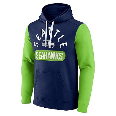 Men's Fanatics Branded College Navy Seattle Seahawks Extra Point Pullover Hoodie