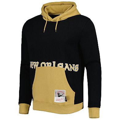 Men's Mitchell & Ness Black New Orleans Saints Big Face 5.0 Pullover Hoodie