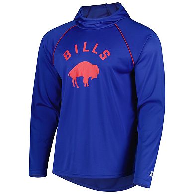Men's Starter Royal Buffalo Bills Vintage Logo Raglan Hoodie T-Shirt