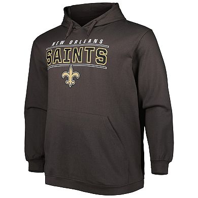 Men's Charcoal New Orleans Saints Big & Tall Logo Pullover Hoodie