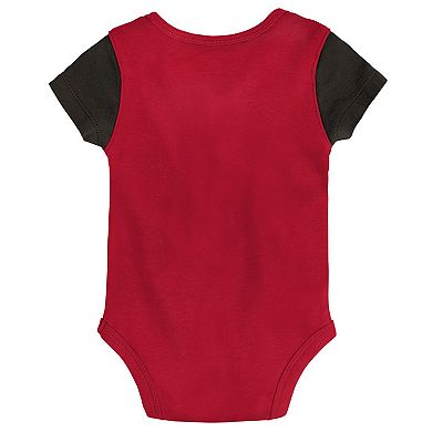 Newborn & Infant Red/Black Tampa Bay Buccaneers Little Champ Three-Piece Bodysuit Bib & Booties Set