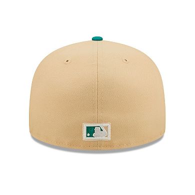 Men's New Era Natural/Teal Oakland Athletics Mango Forest 59FIFTY fitted hat