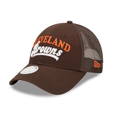 Women's New Era   Brown Cleveland Browns Team Trucker 9FORTY Snapback Hat