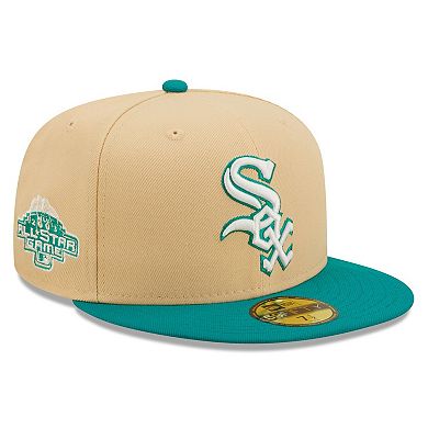 Men's New Era Natural/Teal Chicago White Sox Mango Forest 59FIFTY fitted hat