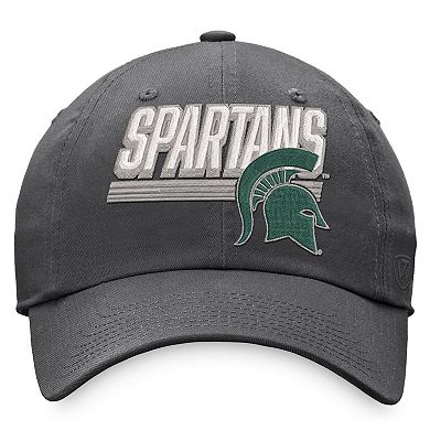 Men's Top of the World Charcoal Michigan State Spartans Slice Adjustable Hat