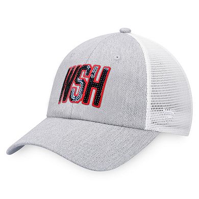 Women's  Fanatics Branded Heather Gray/White Washington Capitals Iconic Glimmer Trucker Snapback Hat