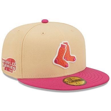 Men's New Era Orange/Pink Boston Red Sox 2004 World Series Mango Passion 59FIFTY Fitted Hat