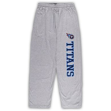 Men's Concepts Sport Navy/Heather Gray Tennessee Titans Big & Tall T-Shirt & Pajama Pants Sleep Set