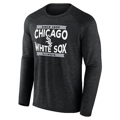 Men's Fanatics Branded Black Chicago White Sox Heroic Play Raglan Long Sleeve T-Shirt