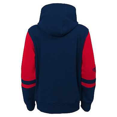 Toddler Red Columbus Navy/Red Jackets Faceoff Full-Zip Hoodie