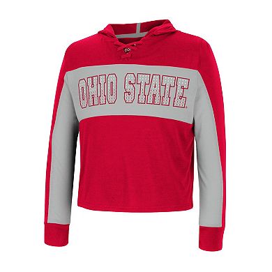 Girls Youth Colosseum Scarlet Ohio State Buckeyes Galooks Hoodie Lace-Up Long Sleeve T-Shirt